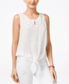American Rag Embroidered Tie-front Blouse, Only At Macy's