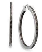 Sterling Silver Earrings, Black Diamond Hoop Earrings (1/2 Ct. T.w.)