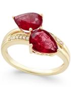 Ruby (4 Ct. T.w.) And Diamond Accent Statement Ring In 14k Gold, Created For Macy's