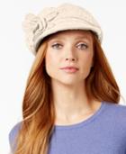 Nine West Flower Wool Knit Newsboy