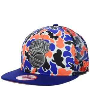 New Era New York Knicks Hardwood Classics Camo Trucker 9fifty Snapback Cap