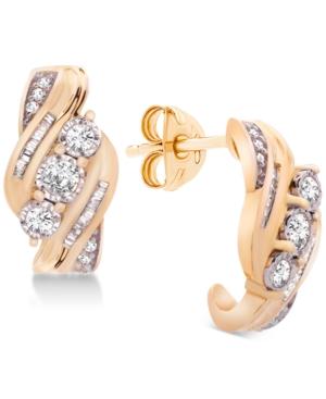 Wrapped In Love Diamond Three-stone Earrings (1/2 Ct. T.w.) In 14k Gold, Created For Macy's