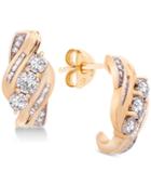 Wrapped In Love Diamond Three-stone Earrings (1/2 Ct. T.w.) In 14k Gold, Created For Macy's