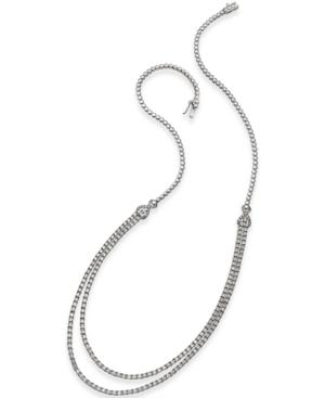 Diamond 2-row Tennis Necklace (3-1/2 Ct. T.w.) In 14k White Gold