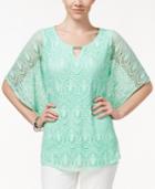 Jm Collection Crochet Keyhole Poncho, Only At Macy's