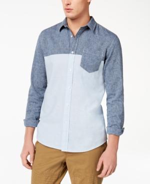 American Rag Men's Colorblocked Denim Shirt, Created For Macy's