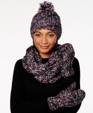 Betsey Johnson Crystal Gloves, Hat & Scarf Set