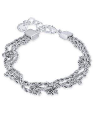 Charter Club Silver-tone Multi-chain Knotted Link Bracelet, Created For Macy's