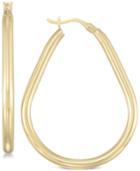 Simone I. Smith Ridged Teardrop Hoop Earrings In 18k Gold Over Sterling Silver