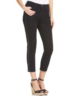 Style & Co. Curvy-fit Embellished Capri Jeans, Rinse Wash