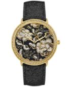 Guess Women's Black Leather Strap Watch 43mm U0820l1