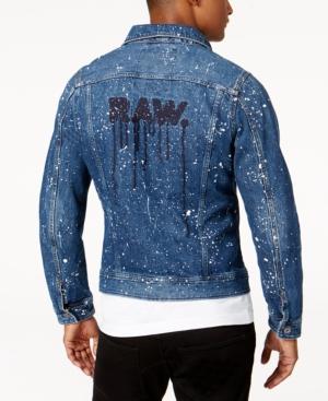 G-star Raw Men's Paint-splattered Denim Jacket, Created For Macy's