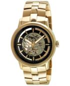 Kenneth Cole New York Men's Automatic Gold-tone Ion-plated Stainless Steel Bracelet Watch 46mm 10026787