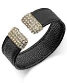Thalia Sodi Gold-tone Faux-leather Pave Cuff Bracelet, Only At Macy's