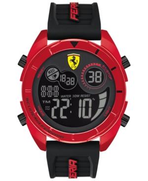 Ferrari Men's Analog-digital Forza Black Silicone Strap Watch 45mm