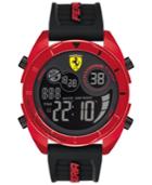 Ferrari Men's Analog-digital Forza Black Silicone Strap Watch 45mm