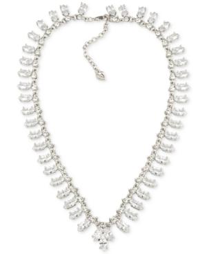 Carolee Silver-tone Crystal Collar Necklace