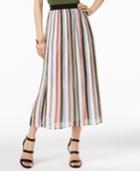 Ny Collection Striped Chiffon Midi Skirt