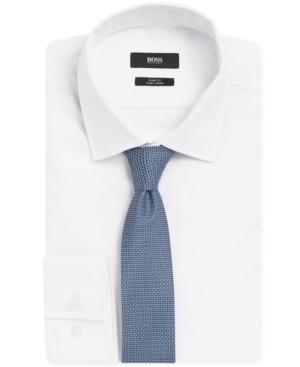 Boss Patterned Silk/linen Tie