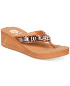 Yellow Box Avena Thong Wedge Sandals Women's Shoes