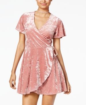 Love, Fire Juniors' Velvet Wrap Dress