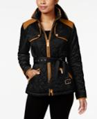 Vince Camuto Faux-suede-trim Quilted Jacket