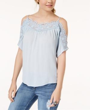 Gypsies & Moondust Juniors' Crochet Cold-shoulder Top