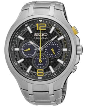Seiko Men's Solar Chronograph Recraft Series Stainless Steel Bracelet Watch 45mm Ssc449