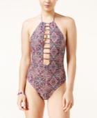 Volcom Sea La Vie Printed Lattice High-neck One-piece Swimsuit Women's Swimsuit