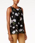 Charter Club Embroidered Mesh Tank, Only At Macy's