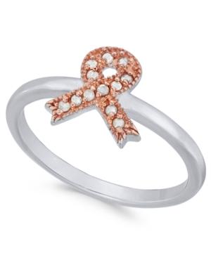 Diamond Breast Cancer Awareness Ribbon Ring (1/10 Ct. T.w.) In Sterling Silver