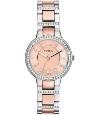 Fossil Women's Virginia Two-tone Stainless Steel Bracelet Watch 30mm Es3405
