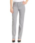 Charter Club Petite Embellished-pocket Straight-leg Jeans, Gray Wash, Only At Macy's