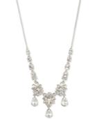 Givenchy Silver-tone Crystal Teardrop Collar Necklace
