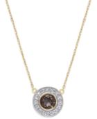 Smoky Quartz (1/2 Ct. T.w.) And Diamond Accent Pendant Necklace In 14k Gold