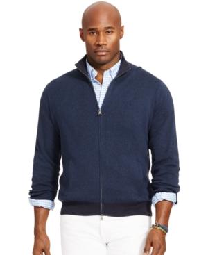 Polo Ralph Lauren Big And Tall Full-zip Pima Sweater
