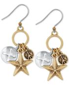 Lucky Brand Two-tone Charm Drop Earrings