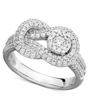 Diamond Pave Knot Ring In 14k White Gold (3/4 Ct. T.w.)