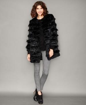 The Fur Vault Lamb-trim Rabbit Fur Jacket
