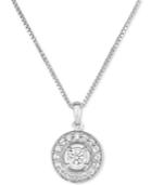 Diamond Halo Pendant Necklace (1/4 Ct. T.w.) In 10k White Gold