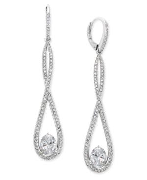 Danori Silver-tone Pave Crystal Looped Long Drop Earrings