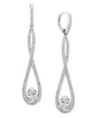 Danori Silver-tone Pave Crystal Looped Long Drop Earrings