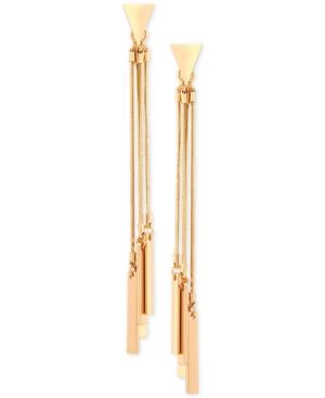 Guess Gold-tone Multi-chain Front And Back Earrings