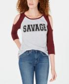Love Tribe Juniors' Graphic Print 3/4-sleeve T-shirt