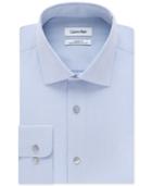 Calvin Klein Steel Men's Classic-fit Non-iron Performance Herringbone Spread Collar Dress Shirt