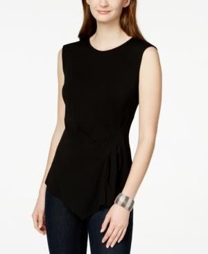 Vince Camuto Sleeveless Asymmetrical-hem Pleated Top