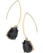 Thalia Sodi Gold-tone Jet Stone Wire Drop Earrings