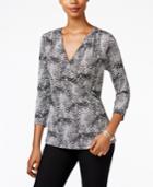 Charter Club Printed Crossover Top, Only At Macy's
