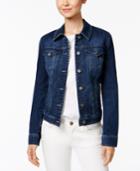 Style & Co Petite Embroidered-back Denim Jacket, Only At Macy's
