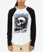 True Religion Men's Airbrushed Skull Logo-print Raglan-sleeve T-shirt